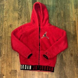 Jordan Kids Red Sherpa Jacket